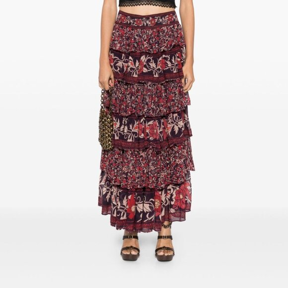 Sold Out On Farm Rio -- Purple Chelsea Garden Ruffles Maxi Skirt - Picture 1 of 2